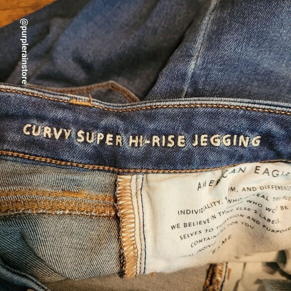 American Eagle Jeans 2 S Jegging Curvy Super Hi Rise Next Level Stretch Dark - Picture 5 of 13